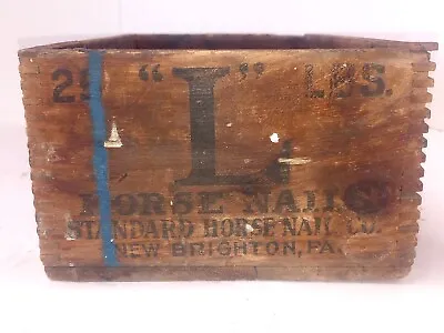 Vintage Crate/Box - STANDARD HORSE NAIL CO NEW BRIGHTON PA - 25 LBS -  L  • $35