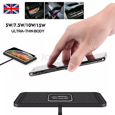 Wireless Car Phone Charger Fast Charging Pad Mat For IPhone Samsung Universal • £9.59