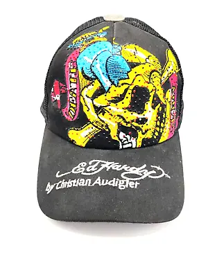 Ed Hardy By Christian Audigier Mesh Trucker Cap Embroidered Rhinestone (M2) • $12.99