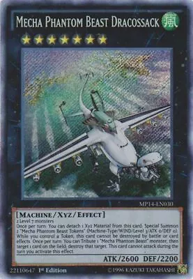 Mecha Phantom Beast Dracossack - MP14-EN030 - Secret Rare - 1st Edition Near Min • $17.66