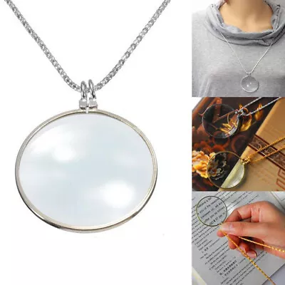 6x Magnifier Pendant Necklace Magnify Glass Reeding Decorativ Monocle Necklace  • $11.44