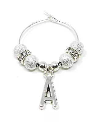 £1.55 • Buy Silver Stardust Alphabet Letter Wine Glass Charms Wedding Birthday Xmas Party