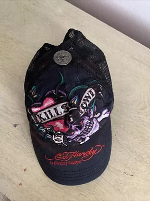 VTG Ed Hardy Christian Audigier Love Kills Slowly Mesh SnapBack Hat Embroidered • $39.99