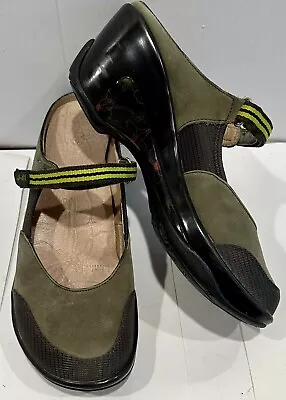 Jeep J41 Green Black Clog Wedge Shoes Sz. 8.5 Maryjane Continental Adventure 34 • $39.99