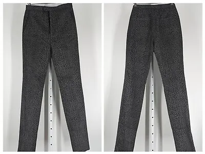 Calvin Klein Collection Grayscale Animal Leopard Print Wool Trouser Pants Italy • $189.99