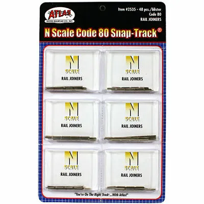 Atlas 2535 N-Scale Rail Joiners (48) Nickel Silver For All N-Scale Track • $4.35