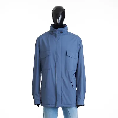 LORO PIANA 3150$ Scanda Blue Traveller Jacket - Storm System Cashmere Lining • $2076