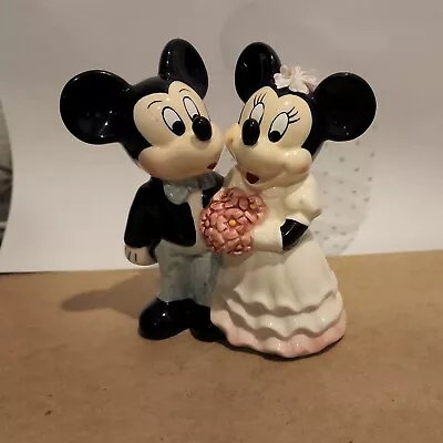 Vintage Mickey And Minnie Mouse Wedding (Bride And Groom) Ceramic Cake Topper • $13