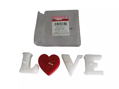 VALENTINES DAY FLOATING CANDLES - SPELLS L-O-V-E Love Glitter Candles NIB 4 Ct. • $9