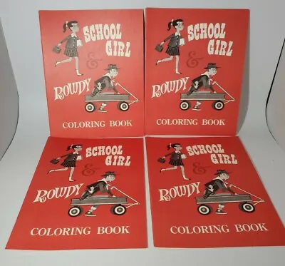 LOT OF 4 Vintage School Girl And Rowdy Coloring Book USA NEW OLD STOCK  • $43.21