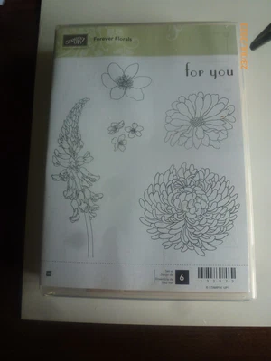 £5 • Buy Stampin Up - Forever Florals Stamp Set Wooden Blocks