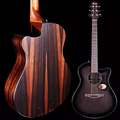 Ibanez AAM70CETBN Advanced Acoustic-Electric Tranparent Charcoal Burst 4lbs • $399.99