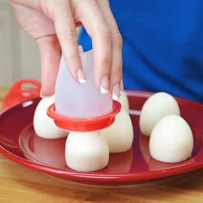 6x Egg Boiler No Messy Shells Silicone Hard Boiled Egg Cooker Daily Use • £5.89