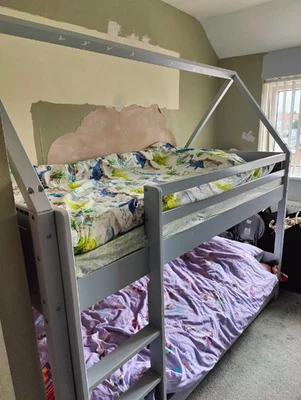 £100 • Buy Grey Wooden House Bunk Bed