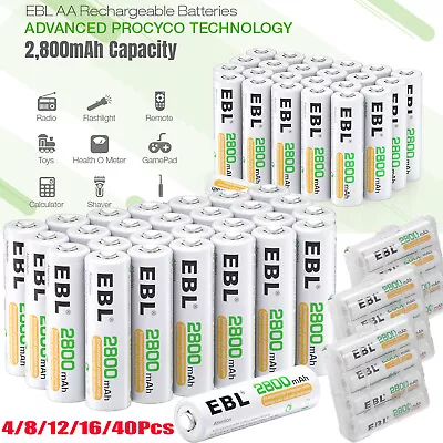 EBL Rechargeable AA Batteries 1.2V NiMH Double A Battery For Solar Light Lot • $4.99