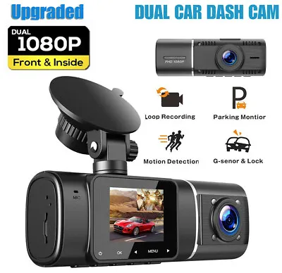 $76.99 • Buy TOGUARD Uber 1080P Dual Dash Cam Front + Cabin Car DVR Camera Night Vision New