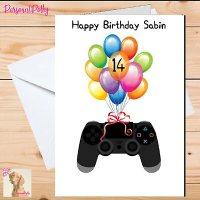 PS4 Xbox Controller Personalised Birthday Card Gamer Gaming Joypad Playstation • £2.82