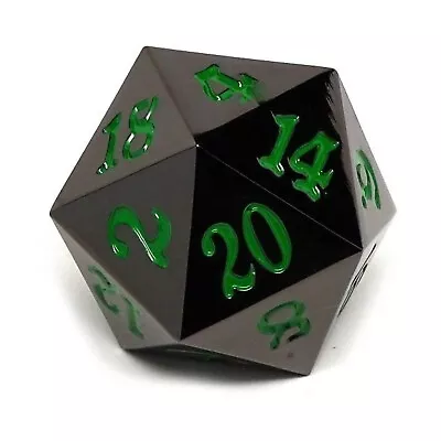 Easy Roller Metal D20 - Gunmetal W/Green New • $8.95