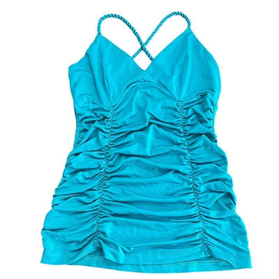 £14.53 • Buy VTG Y2K Women Green Racer Back Top Size S Spaghetti Strap Preppy Trashy Blouse
