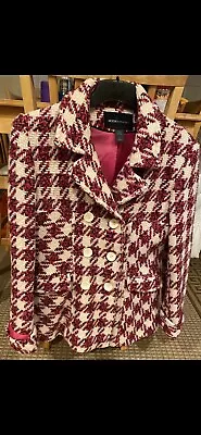 Moda International /VS Houndstooth  Wool Button Up Jacket /Peacoat Size L • $20