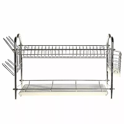 Large Dish Rack 68.5cm Plate Cutlery Caddy Sink Stand Drainer Drip Tray Dryer  • $52.90