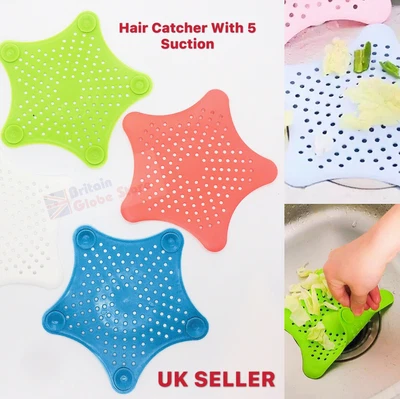 £4.99 • Buy Silicone Hair Catcher Trap Shower Kitchen Bath Drain Waste Sink Strainer