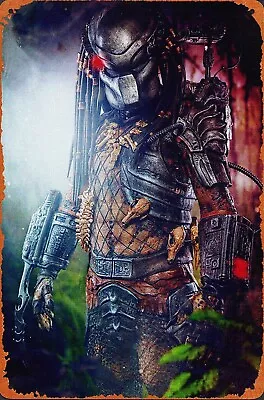 Predator - Time For My Close-Up. Science Fiction Action Movie Tin Metal Sign • $18