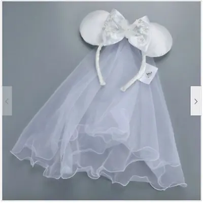 Minnie Mouse Wedding Veil Ears Bride Headband Disney NEW • $12.34