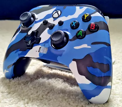 Xbox One Series X/S Power A Enhanced Blue Camo Wired Controller TESTED • $16.99