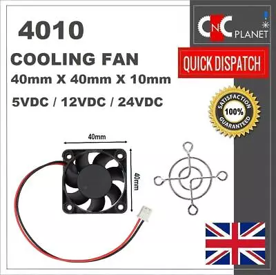 4010 FAN 4cm 40mm X 40mm X 10mm MINI SQUARE BRUSHLESS COOLING FAN 5V 12V 24V DC • £4.25