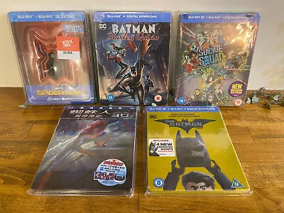 5 Blu-Ray Steelbooks MARVEL DC Superheroes Collection Spider-Man Batman NEW • £49.99