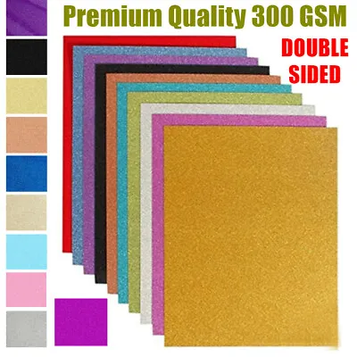 Double Sided A4 Glitter Card 300gsm Premium Quality Low Non Shed Crafts Coloured • £0.99