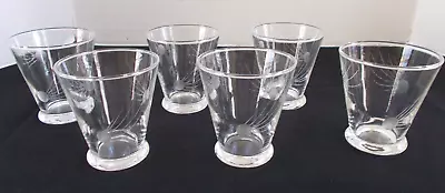 Vintage Set Of 6 Cocktail/Beverage Glasses With Etching • $10.95