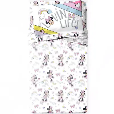 Disney Jr Minnie Mouse 3 PIECE Super Soft TWIN Bedding Sheet Set Pillowcase • $23.99