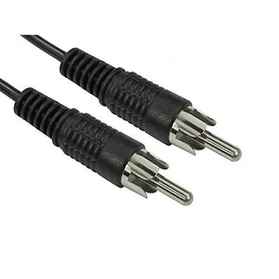 £3.82 • Buy 10m Metre LONG Single Phono Cable Lead - RCA Male To Male Plug Audio Black