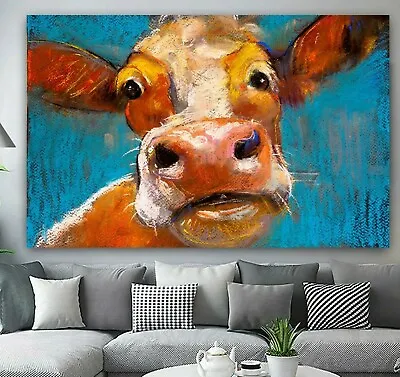 £27.99 • Buy Gorgeous Cow Face Ginger DEEP FRAMED CANVAS WALL ART PICTURE Or PAPER PRINT