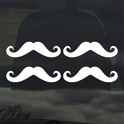 Mustache Vinyl Sticker Decal 4 Pack Beard Barber Funny Car Truck Window Laptop • $3.99