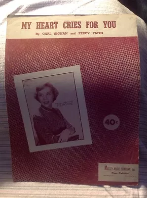 1950 Vintage Sheet Music For My Heart Cries For You ~ Dinah Shore • $6