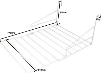 Caravan Window Hooking Dryer Clothes Airer 7M Metal Laundry Towel Rail White • £16.99