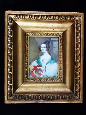 Miniature Painting Portrait Of A Biedermeier Lady • $1.07