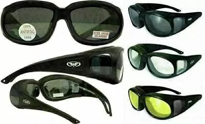 Padded Anti Fog Motorcycle Sun Glasses FIT OVER PRESCRIPTION RX GLASSES Fitover • $17.89