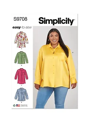 SIMPLICITY Easy Sewing Pattern 9708 Women Plus Ladies Blouse 20w-28w Or 30w-38w • £14.20