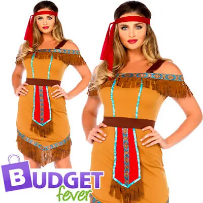 £22.99 • Buy Native American Indian Princess Ladies Fancy Dress Adults Wild Western Costume 