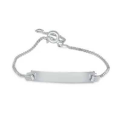 £16.54 • Buy 925 Sterling Silver 2mm Box Baby LRG ID Bracelet Made In Italy Anti Tarnish