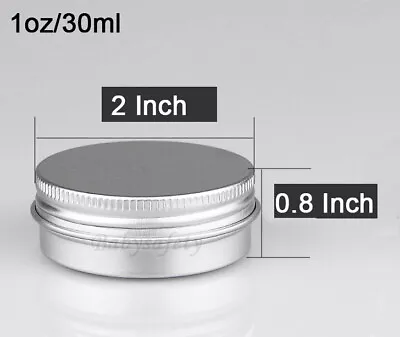 Aluminum Tin Screw Top Round Metal Container With LidStorage Jar Travel Tin Can • $8.99