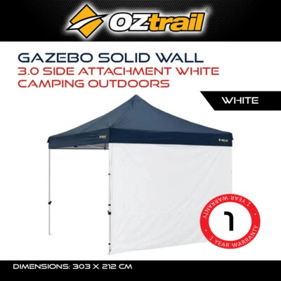 $49.90 • Buy OZtrail Gazebo Solid Wall 3.0 Side Attachment White Camping Outdoors Canopies