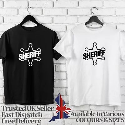 Sheriff  T-Shirt TSHIRT - JOKE GIFT TEE NOVELTY TEXT COSTUME LOGO • £5.99