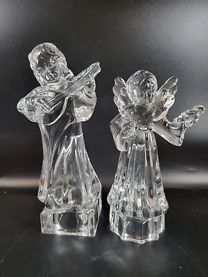 Festive Christmas Holiday Mikasa Herald Collection Set Of 2 Lead Crystal Angels • $35