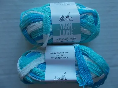 Needle Crafters Wide Mesh Ruffle Yarn On A Cloud Lot Of 2 (15 Yds1.75 Oz Ea) • $14.99