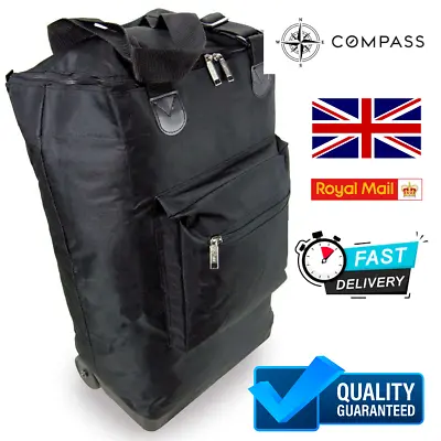 £13.99 • Buy COMPASS SHOPPER BAG Wheeled Holdall Bag Travel Luggage Cargo Duffel Suitcase 36L